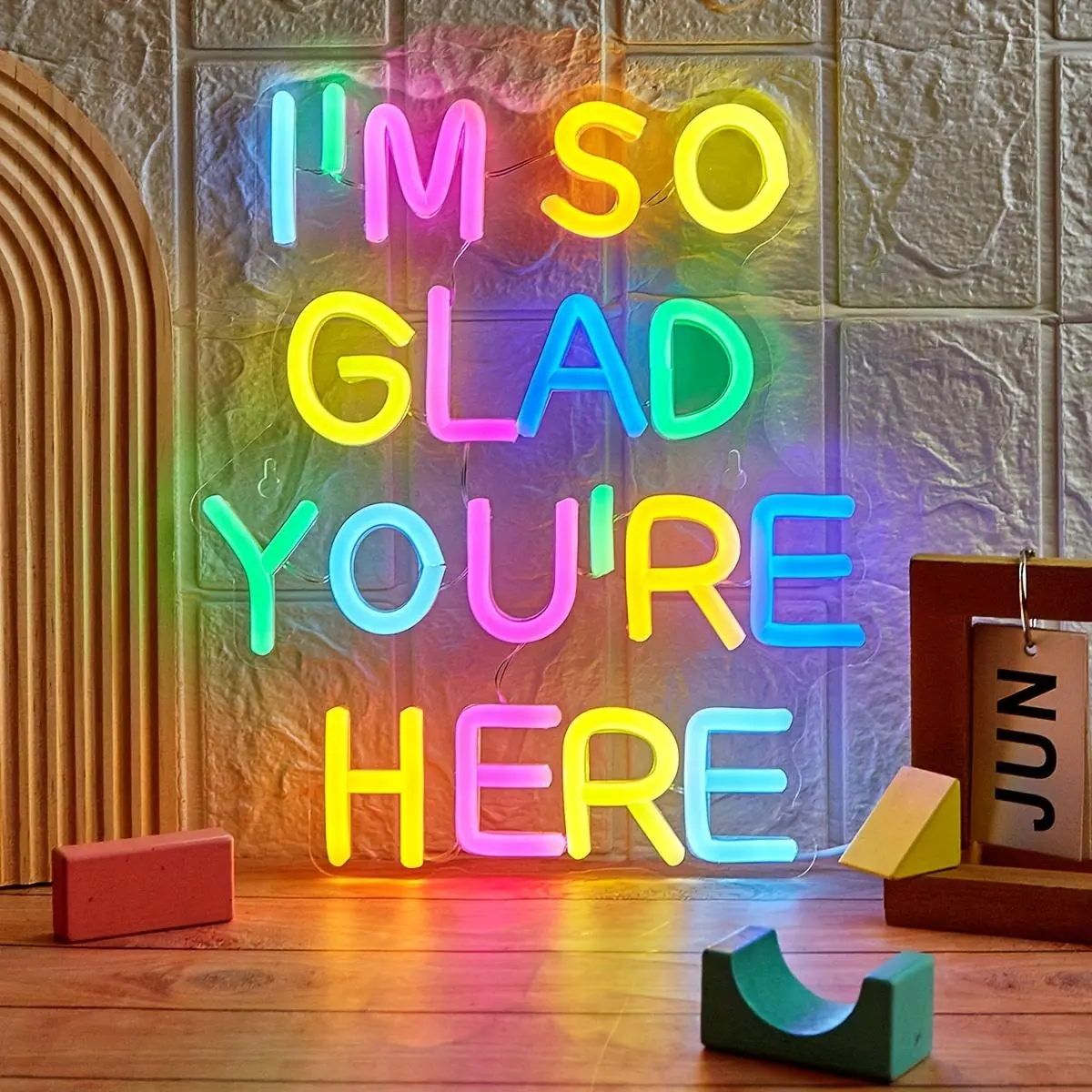 USB Powered Neon Sign, I'm So Glad You're Here Letter Shaped Decorative Neon Light, Decorative Neon Sign for Home Party & Festival, LED Neon Light, Led Light Up, Neon Lamps, Home Decor Lighting, Decorative Lights