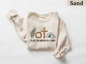 A Lot Can Happen in 7 Days, Christian Christmas Shirt, Gift For Christmas, Christmas Crewneck, Cross Christmas Shirt, Jesus Shirt, Faith Tee