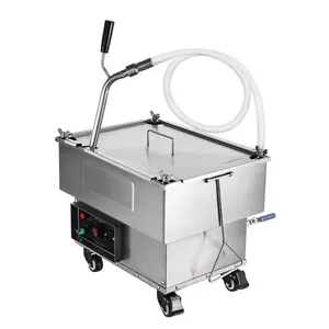 VEVOR Mobile Fryer Filter, 18L Oil Tank Capacity, Oil Filtration System with 10 L/min Oil Filtration Speed, Mobile Frying Oil Filtering System with Swivel Wheels, Oil Hose for Restaurant Burger Stores