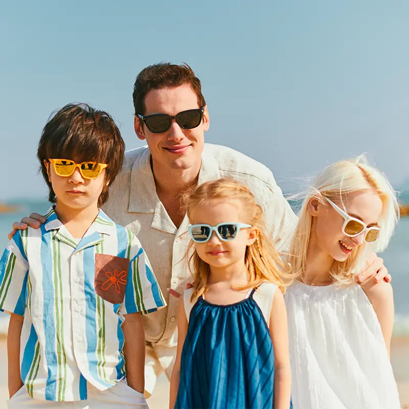 KIGO Kids Sunglasses for 0-12y, Parent-Child Style with Flexible TPEE Frame & Strap, Polarized UV400 Protection, Comfortable & Durable Design for Active Kids, Beach & Travel, Kid Sunglasses, Sun Protection