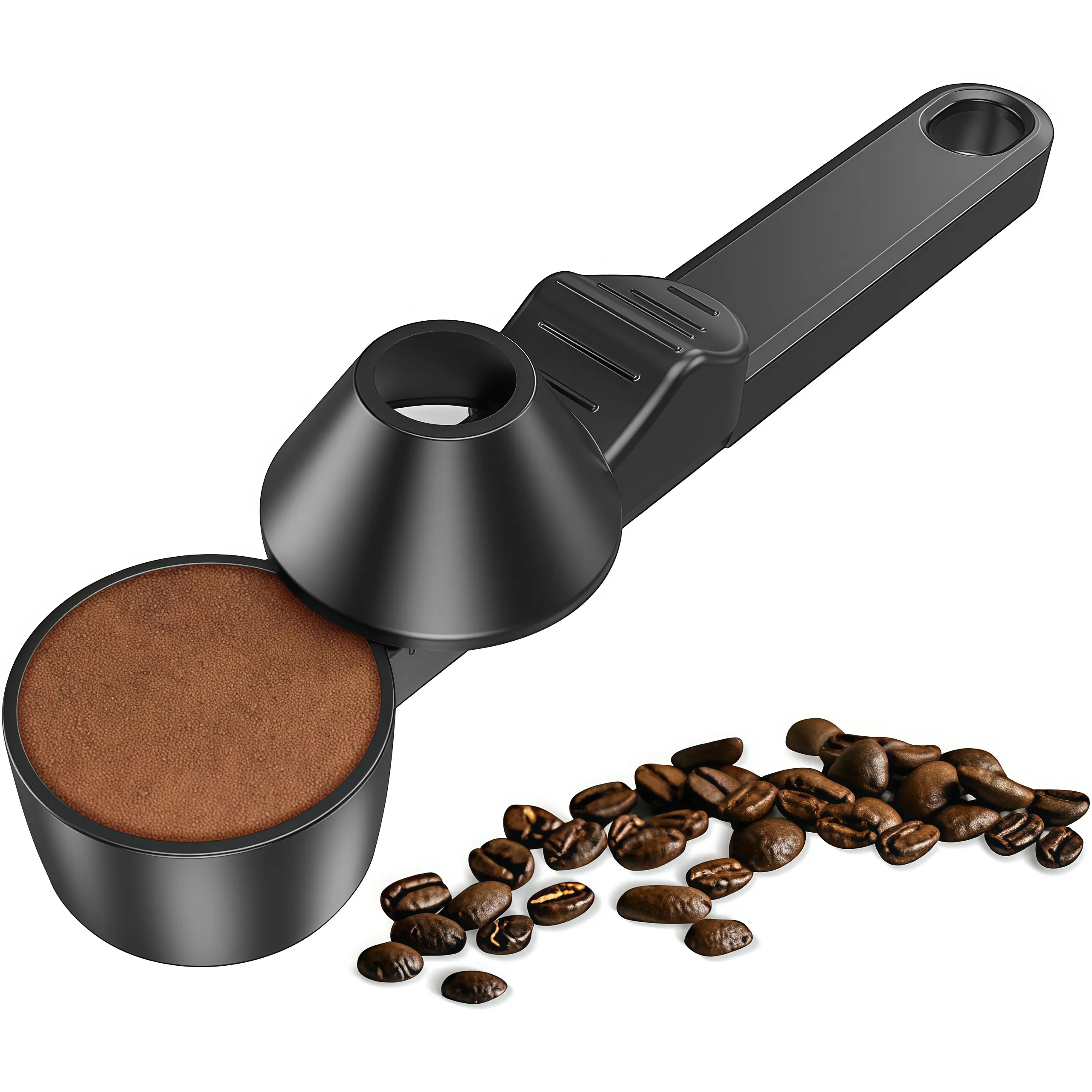 2pcs Coffee Scoop & Funnel for Reusable K Cup Refillable Coffee Pods, Coffee Measuring Spoon 2 Tablespoon Capacity, Scoop with Funnel for Ground Coffee, Protein Powder, Tea