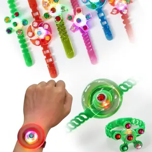 24 PCS Light Up Spinner Bracelets LED Glow-in-the-Dark Party Favors Fidget Gift For Birthday Costume Party