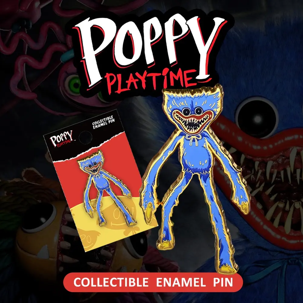 Poppy Playtime Huggy Wuggy Enamel Pin, Collectible Metal Brooch for Backpack Hat Jacket, Scary Cute Horror Game Merch, Premium Zinc Alloy Lapel Pin, Brooch Pins