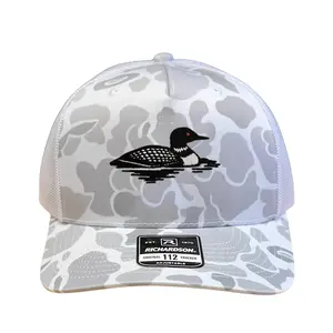 Loon Bird Hat – Fishing Trucker Cap Richardson 112 Camo Embroidered Hat