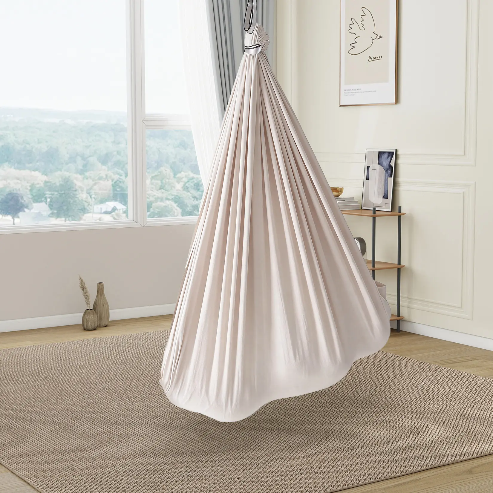 Indoor Sensory Swing with Calming Compression, Double-Layer Soft Fabric, Strong & Reliable Hardware, 300 lbs Capacity, Gentle Cocoon-Like Sensation, Quick Installation for Cozy Indoor Retreat