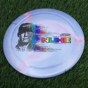 Discraft Special Blend Titanium Metallic Big Z Pearl Nuke with 2026 Ezra Aderhold Tour Series Stamp - 177.1g - Superpale Pink Swirls On Light Purple