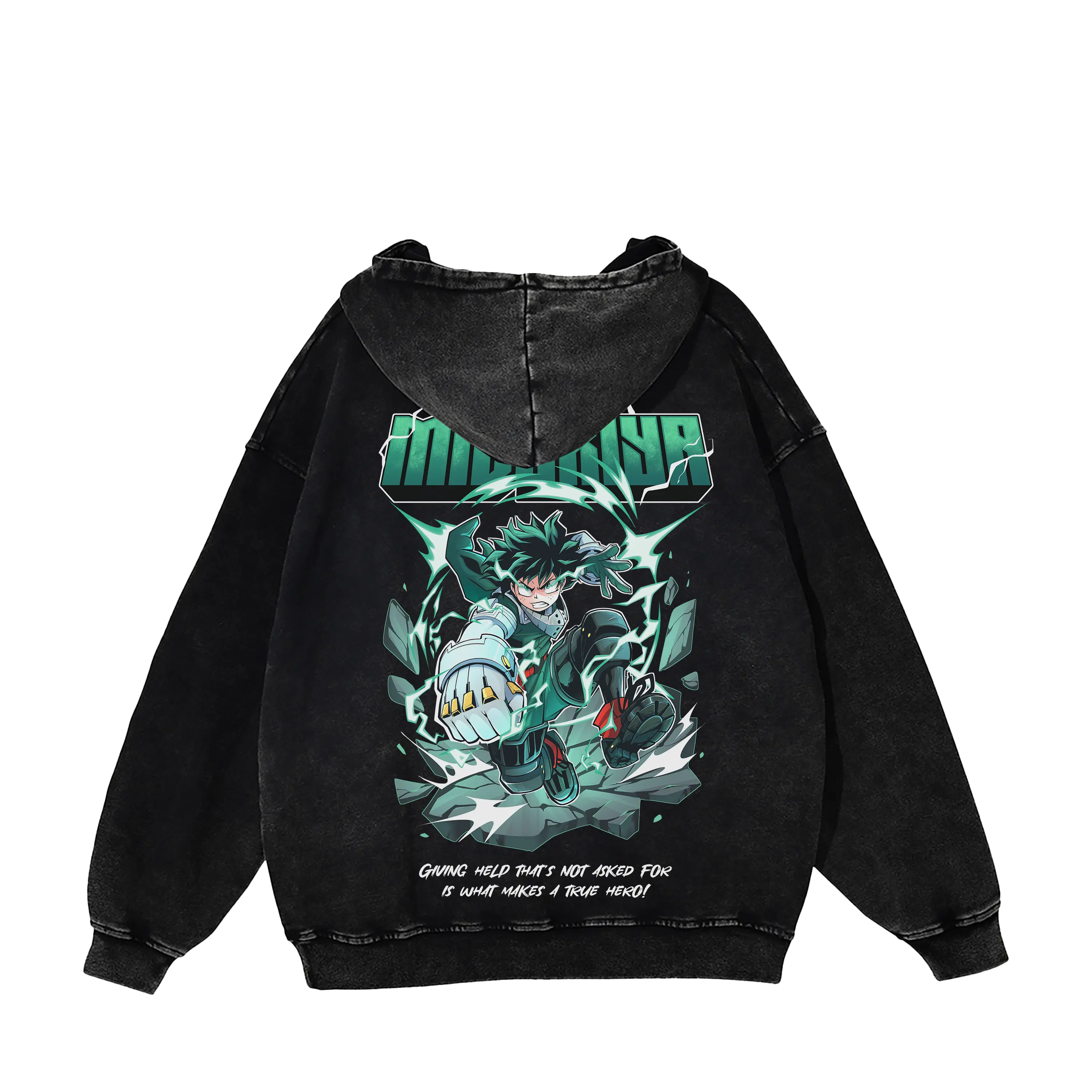 Deku MHA Hoodie – My Hero Academia Anime Vintage Oversized Hoodie, Streetwear Graphic Pullover, Collector Edition Fan Gift