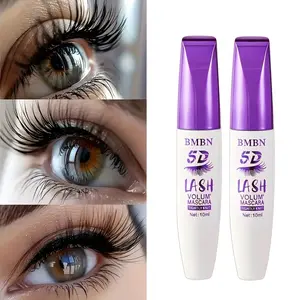 1pc/2pcs - High-End Volumizing Mascara with Large Eyes - Waterproof 5D Fiber Formula for Lifting And Lengthening Lashes, Featuring a Curling Brush Head for All-Day Smudge-Proof Wear