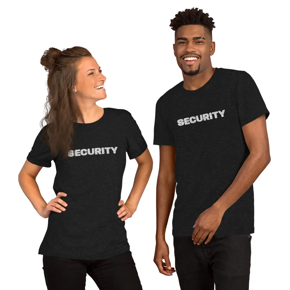 Security Shirt Outfit Unisex embroidered t-shirt back front Security Guard Shirt Staff T-shirt Security Gift Security Girl boys Shirt