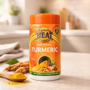 Tropical Heat Pure Ground Turmeric Spice 100% Pure & Alotral No MSG Flavor Enhancer 100g