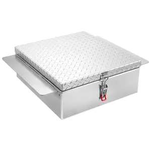 fathersdaygift VEVOR Truck Bed Tool Box, Heavy Duty Aluminum Tool Box with Diamond Plate, Storage Toolbox Chest Organizer Supports up to 220 lbs, Ideal for Pickup, Truck Bed, RV, Trailer, 30.3x 24x 9 in, Silver