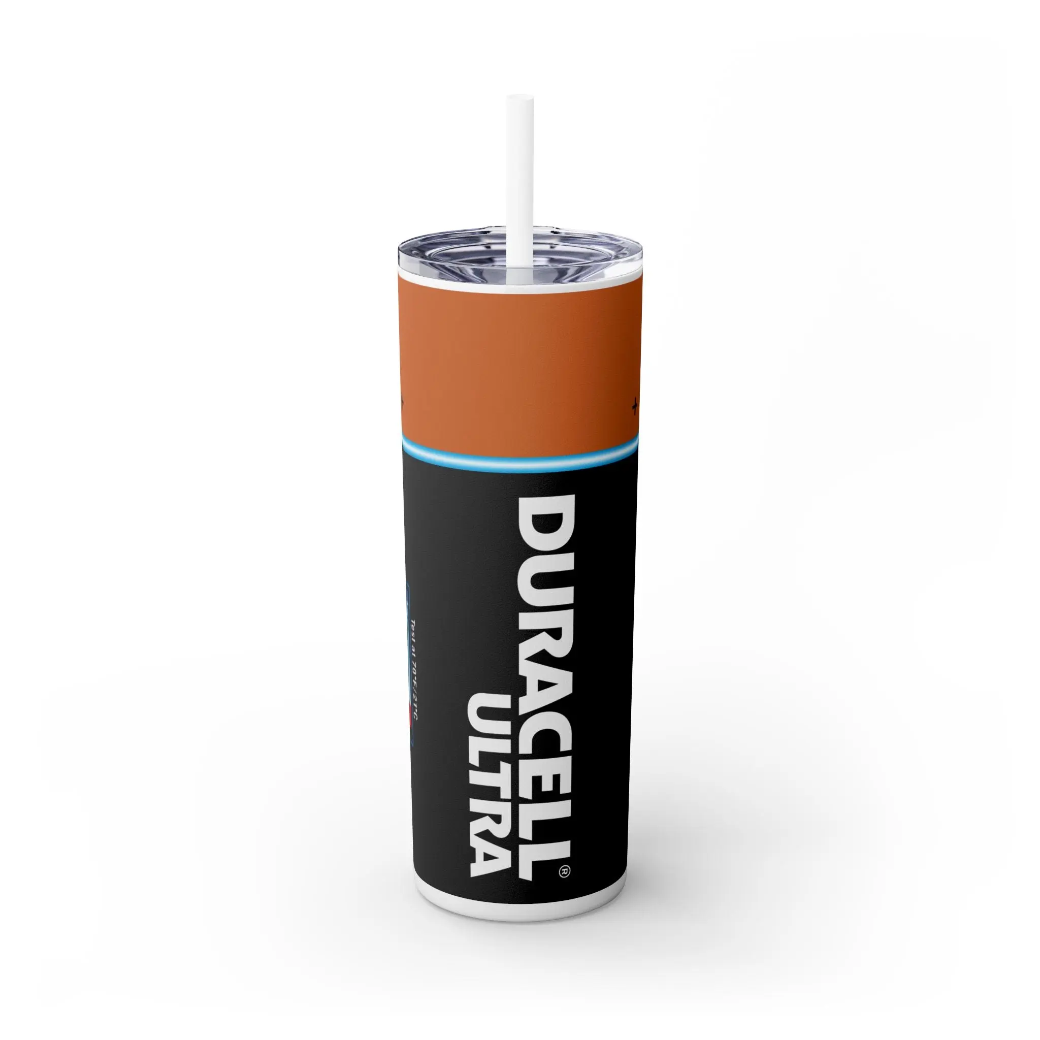 Duracell Skinny Tumbler with Straw, 20oz