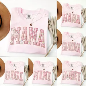 Comfort Colors Custom Printed Floral Mama Shirt Set, Personalized Mom Grandma Gigi Nana Mimi Tee Collection, Family Name T-Shirts, Mother’s Day And Birthday Gift for Women - AL