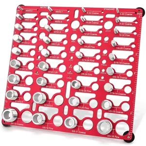 High Quality   55 Thread Checker, Nut and Bolt Thread Checker Standard and Metric, Bolt Size Finder Bolt and Nut Identifier Gauge with 20 Standard & 16 Metric & 19 Drill Gauges, Bolt Thread Gauge Inch & Metric(52 Gauge)