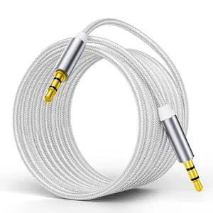Aux Cord 20 FT, 3.5 mm Audio  Nylon Braided-1/8 Male to Male Auxiliary Stereo Jack Cables for / Stereo, Headphones, Smartphone, Speaker, Echo & More