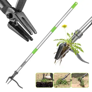 #SpringGlowUp WORKPRO Weed Puller Tool with Long Adjustable Handle (33", 46"), Stand Up Heavy Duty Weed Remover- 4 Claw Steel Head & Foot Pedal for Easy Weeding, Detachable Dandelion Picker for Lawn/Yard/Garden