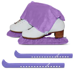 CRS Cross Skate Guards, Soakers and Towel Gift Set- One Piece No Assemble Style- Lavender Large