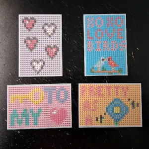 Lovers Diamond Painting Trading Cards On White Mylar (No Drills Included) 2.8mm Round Drills