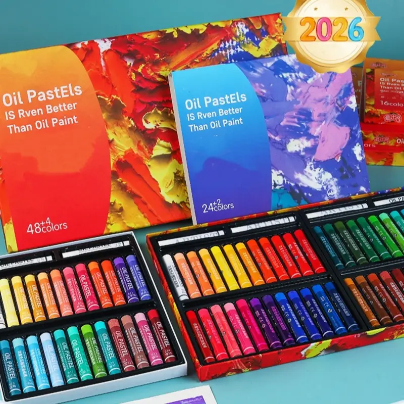 Art Soft Oil Paint Set, 24/36/48 Colors, Professional Painting Supplies, Non-Toxic Wax Sticks, Ideal for School & Christmas Gifts