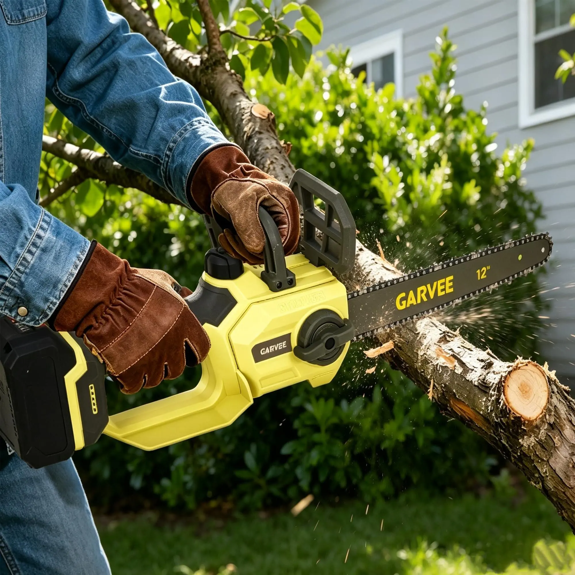 20V Max Brushless Cordless Chainsaw, 12" Low‑Kickback Bar with Auto‑Chain‑Oiler, Lightweight 9.98 lb, Gas‑Free & Fume‑Free, Up to 100 Cuts per Full Charge