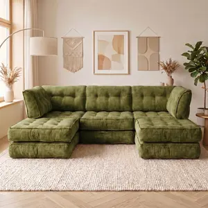 108" Corduroy Foldable Sofa Bed, Convertible Sleeper Chair, Comfortable Floor Sofa Lounge for Living Room, Single & Double Sizes