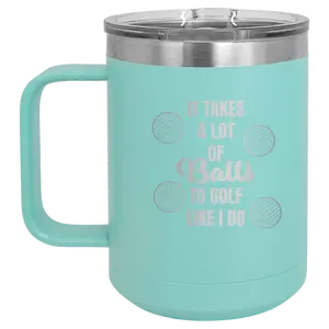Personalized Lots of Balls 15 oz Mug - Teal