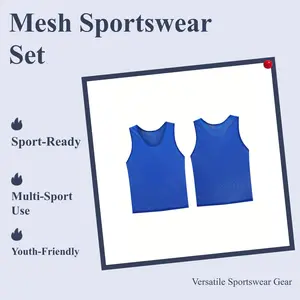 12pcs Mesh Solid Color Sports Vests - Athletic Fashion Activewear, Team Practice Pinnies Jerseys for Basketball, Soccer