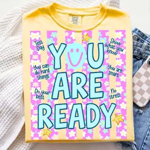 Comfort Colors® Retro Striped You are ready Test Day Shirt, Matching State Testing Shirts, Teacher Team Shirts, Testing Day Tee, Testing Coordinator Shirt