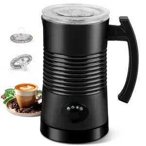 Milk Frother and Steamer, 4-in-1 Electric Milk Frother and Warmer, Hot & Cold Foam Maker, 11.8oz Capacity, Fast Heating, Quiet Coffee Frother for Latte, Cappuccino & Hot Chocolate