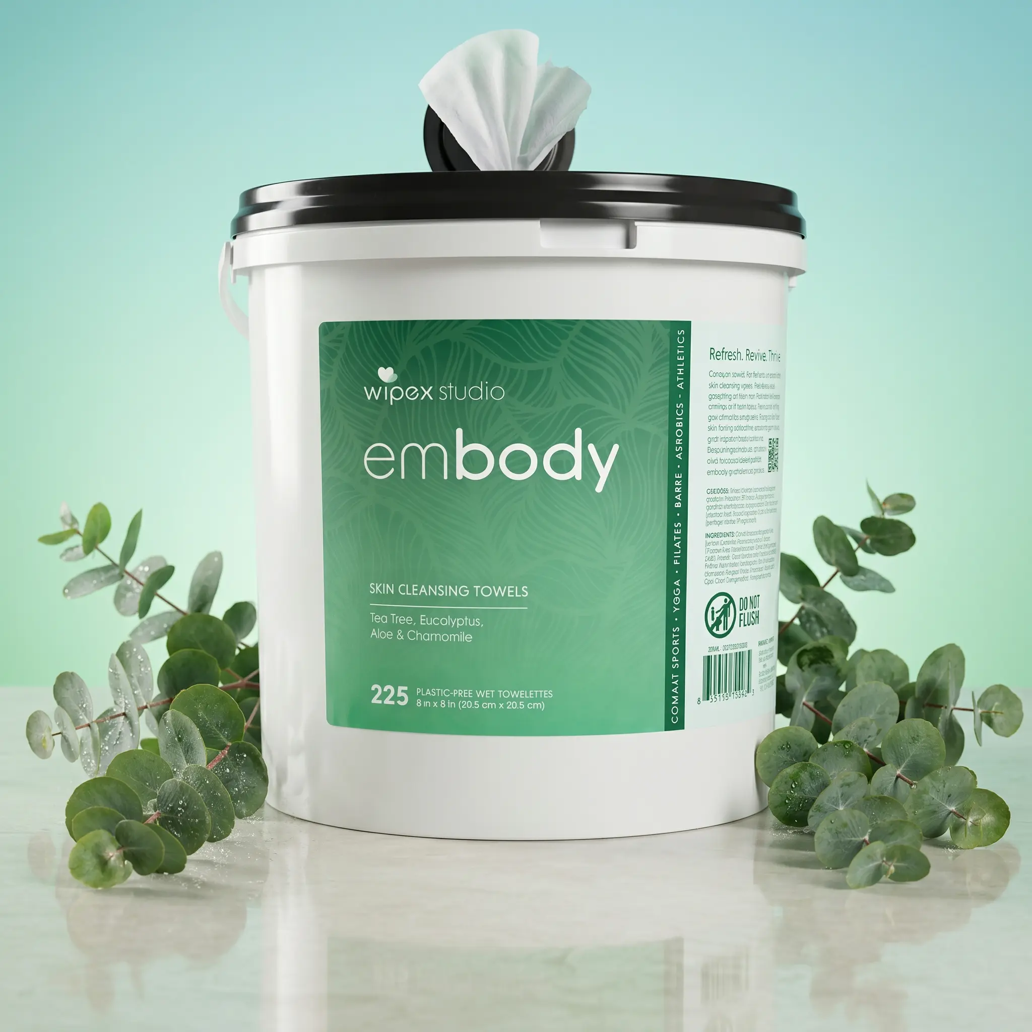 Embody® 225ct Eco Body Wipes – Refill Bucket for Wellness Studios