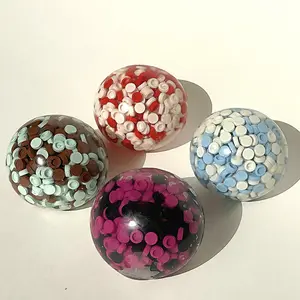 Mochichi by JoliSlime Sweet Twist Crunch ASMR Stress Ball, 1 Pc Gel Clear Sensory Fidget Toy with Block Beads for Anxiety & Stress Relief