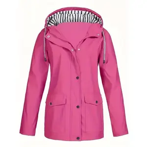 DressCoats Women's 3-in-1 Waterproof Hooded Jacket - Casual Outdoor Mountaineering Windbreaker with Pockets, Machine Washable Fabric Womenswear Tops FittedMotherSummer Outfits Outerwear Basic