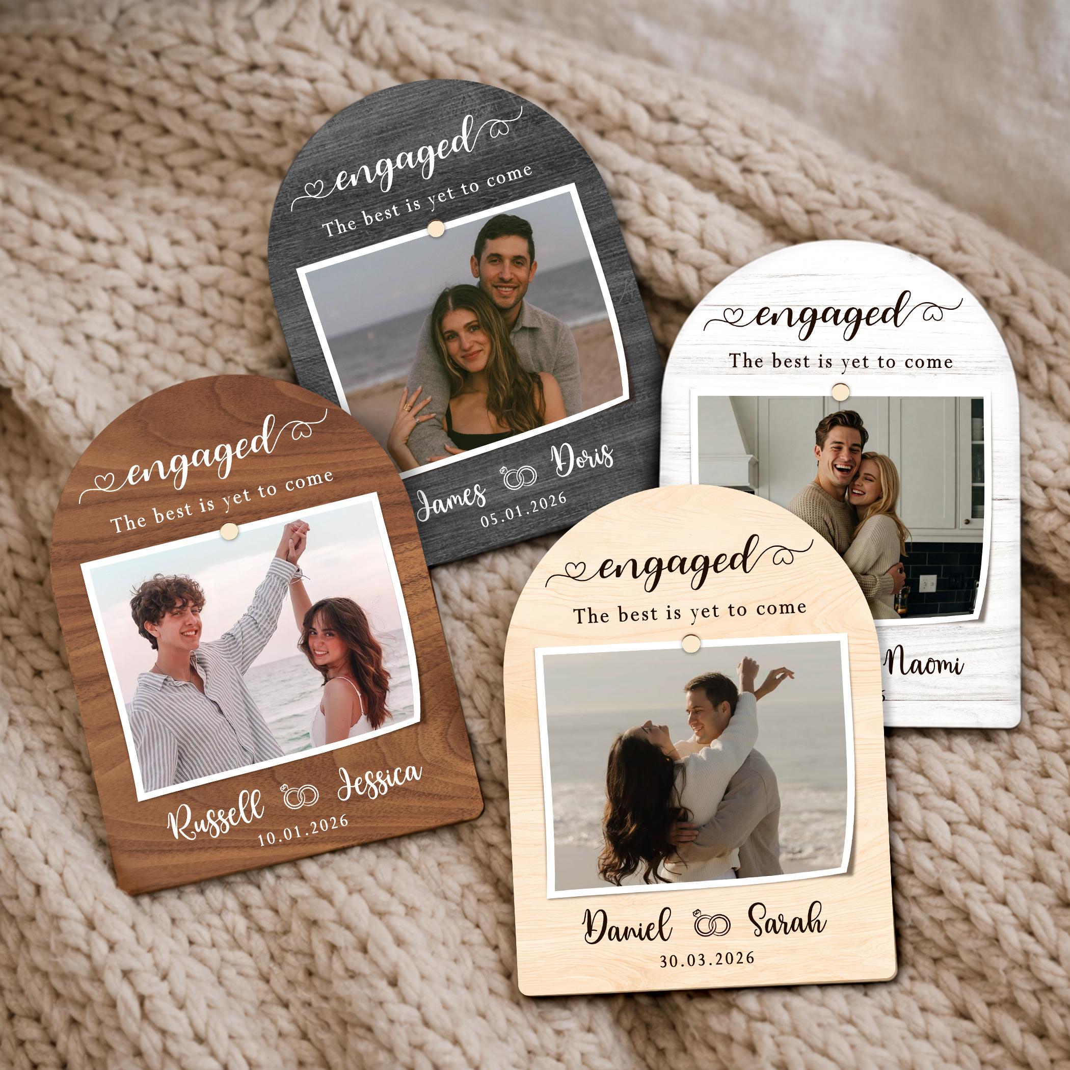 Personalized Engagement Gift, Newly Engaged Gifts for Couple, Engagement Picture Frame, Engagement Photo Gift, Minimalist Engagement Gift, Custom Gift for Him