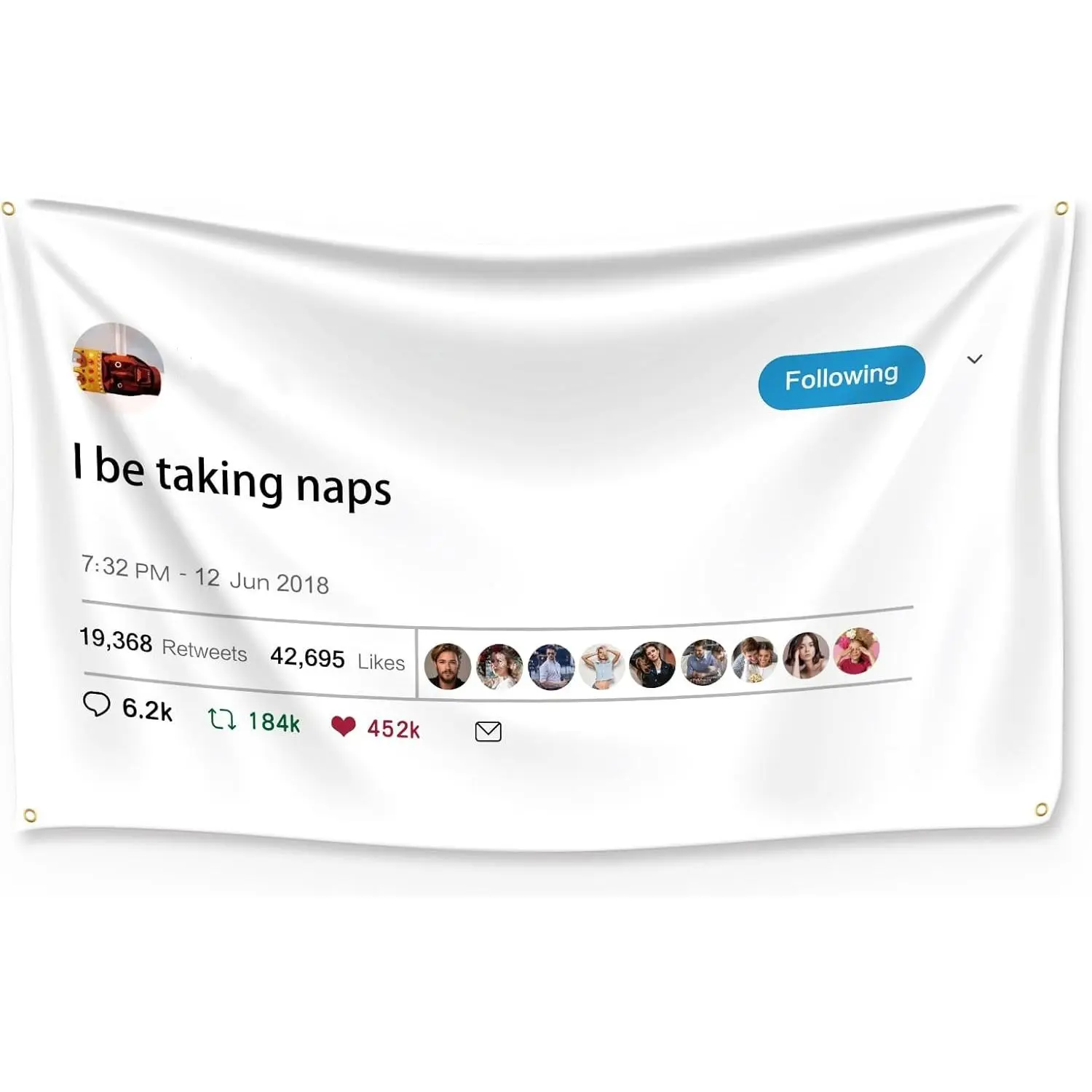 Funny Tweet Tapestry Flag, 40x60in Polyester Wall Accent with Installation Tool - HD Print Indoor Room Decor for College Dorm, Bedroom, Living Room, Home, Art, Wall Tapestry, Friends