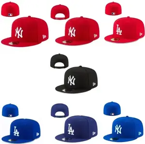 Limited 2026 MLB 9FIFTY Snapback & 59FIFTY Fitted Hats - NY Yankees & LA Dodgers Flat Bill Caps (Red, Black, Royal Blue)