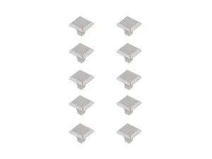 212 MAIN Brushed Nickel 1 in. Willow Square Door Knob, KB2012-NK Model, 10-Pack Multipack for Elegant Door Hardware Decor