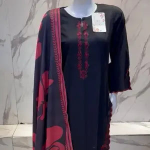 3PC Raniya Dhanak Suit Black