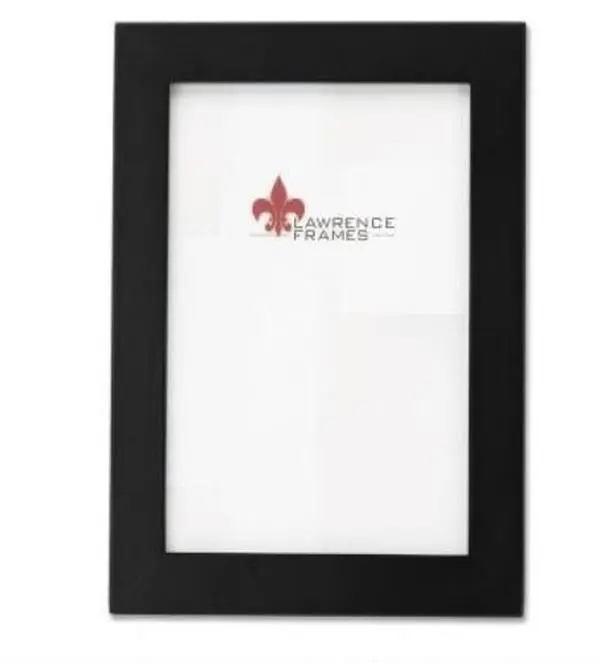 Lawrence Frames 8x12 Black Contemporary Hand-Finished Detailed Solid Wood Photo Frame for Baby Room - Wall/Table Top Photo Display Frame with Easel & Hanger, Exceptional Workmanship