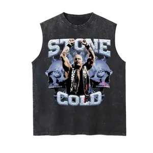 STONE COLD Vintage washed Tank top, Wrestling Graphic vest, WWE Tank top, Sports Tank top, Athlete Tank top, Wrestling Gift, Fitness Tank top, Crewneck Clothing Cotton Mensw