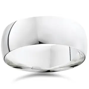 8mm Dome High Polished Wedding Band 950 Platinum