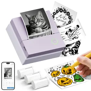 PM290C Sticker Printer Thermal Mini Printer, Bluetooth Print with Roll of Paper, Portable Print for Phone & Tablet, Sticker Maker Machine for Notes, Photos, Journal, Ideal Gift for Valentine's Day
