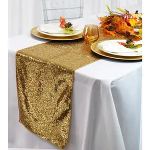 Glitz Sequin Table Runner Gold