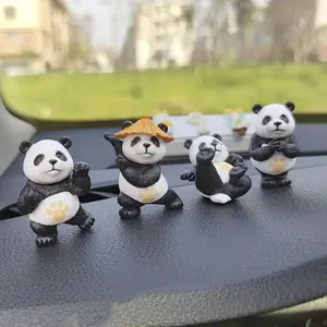 4-Pack Panda Car Ornaments – Cute Interior Accessories for Dashboard, Office & Car Decoration