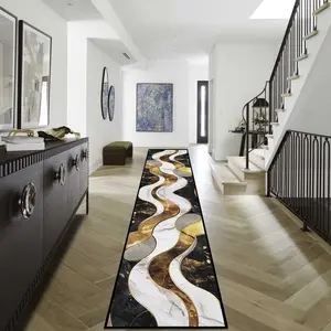 Wave Pattern Kitchen Runner Rug, Modern Abstract Rug, Modern Indoor Rug, 1 Count Non-slip Soft Floor Mat, Decorative Carpet for Home Living Room Bedroom Entrance Staircase Corridor