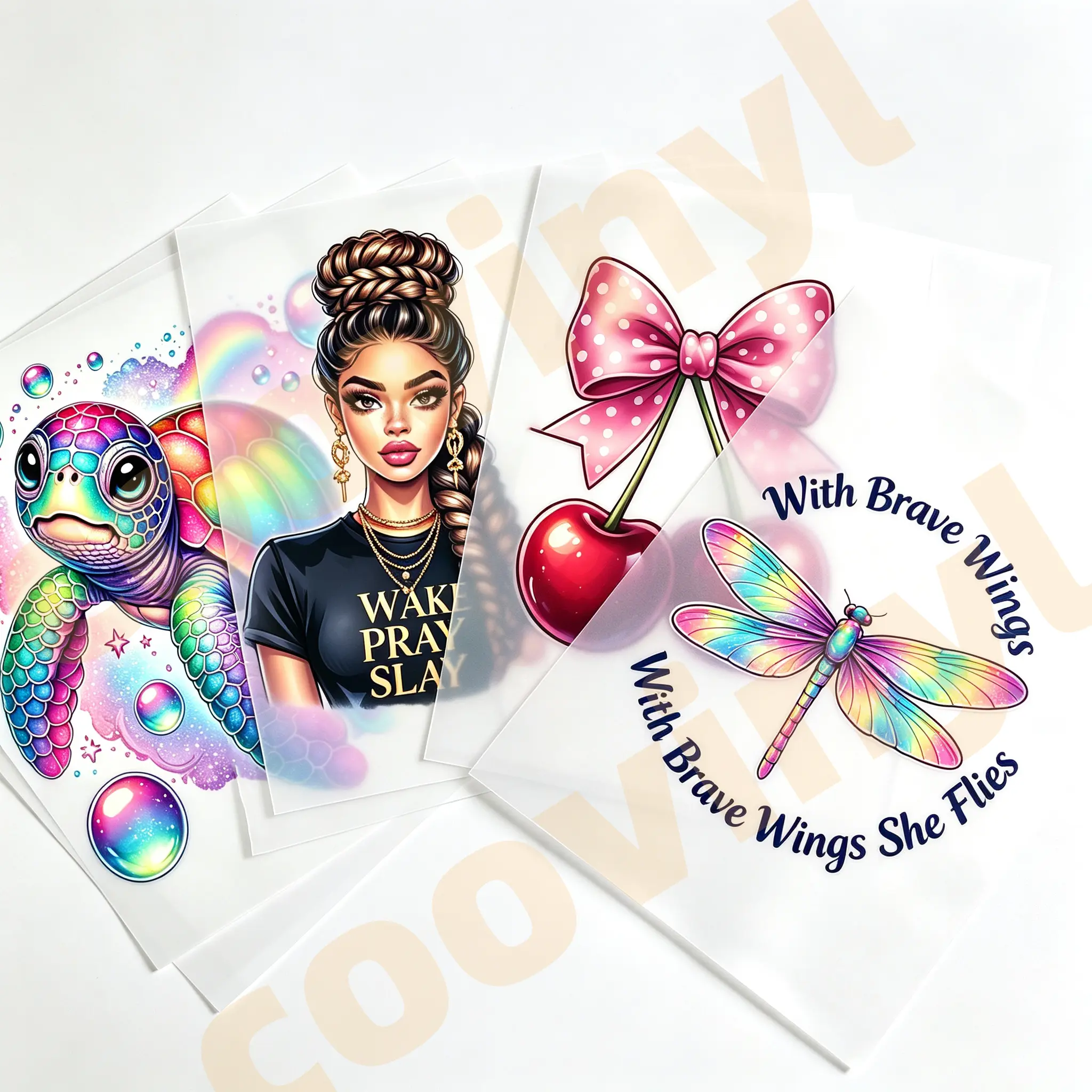 C Box * -DTF iron on heat transfer vinyl cup wrap  bundle  DIY (claim in live )