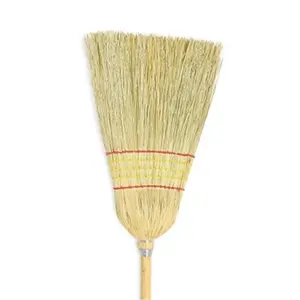 212 MAIN 5-Sew Clean Sweep Corn Blend Broom, Lacquer Handle Floor Cleaning Brush, 21lbs Weight