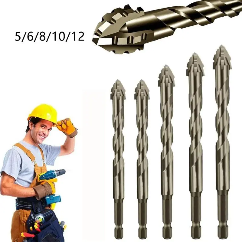Masonry/glass/tile/concrete/brick Multifunctional  Drill Bit Set, drill bit Carbide Drill Tips, Serrated Eccentric Design, Suitable for Drilling Tiles, Ceramics, Glass, Marble, Concrete, Stainless Steel