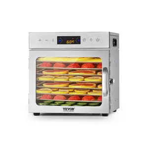 Fathersdaygift VEVOR Food Dehydrator Machine, 8 Stainless Steel Trays, 400W Electric Food Dryer with Adjustable Temperature 24-Hour Timer, Heated Dryer for Jerky, Meat, Fruit, Vegetables, Herbs, Dog Treats, 400W Power, Food Dryingdealsforyoudays