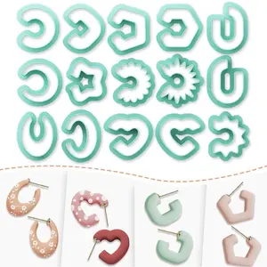 Polymer Clay Cutters - 15 Shapes  Earrings , Polymer Clay Cutters for , Earring Making Kit with Storage Box