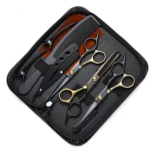 [Professional Hair Scissors] 9pcs 6.0-Inch Scissors Tool Kit, Professional Cutting Tools, A Set of 1 Tool, Suitable for Home Salons And Beauty Parlors